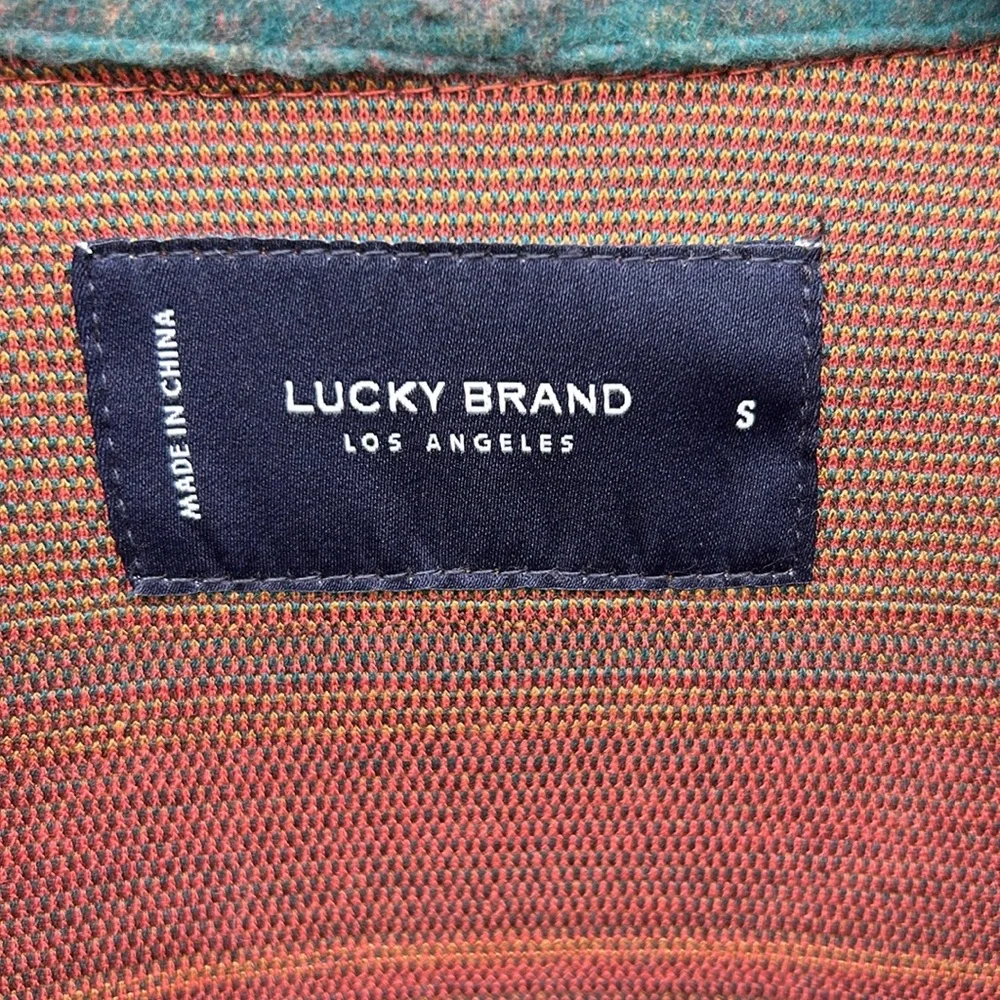 NWT Lucky Brand Southwestern Knit Shirt Jacket Small Orange Striped Shacket